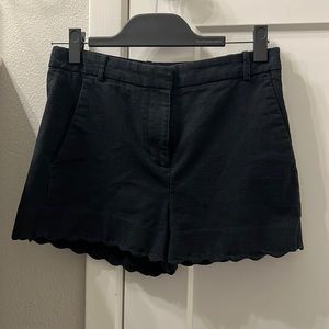 J Crew Black Scallop Shorts